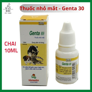 Nhỏ mắt cho chó mèo Genta 30 Vemedim hỗ trợ các vấn đề về mắt cho thú cưng chai 10ml - Bibopetcare