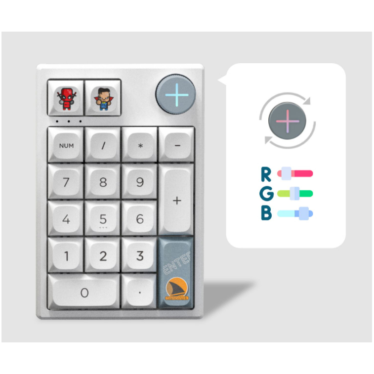 Numpad cơ K3 Shark - App Keymap - Bàn phím số cơ - 3 mode - Hotswap - núm xoay và keycap siêu đẹp - Build ngon hơn JJK21