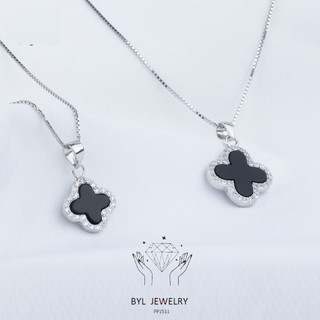 Dây chuyền nữ dây chuyền cỏ 4 lá đen byl jewelry