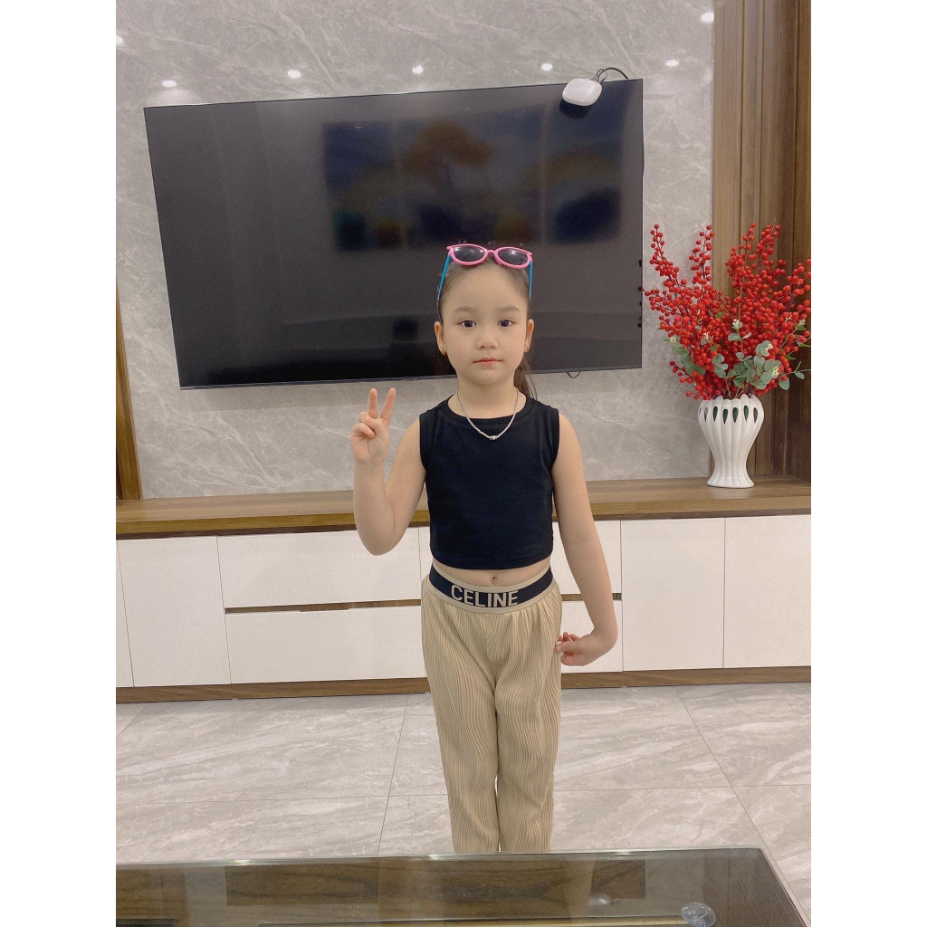 Áo Croptop Sát Nách Cho Bé Gái Vải Cotton siêu co dãn, thấm hút mồ hôi hàng thiết kế Xún Lolakids