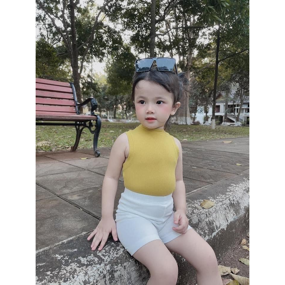 Áo Croptop Sát Nách Cho Bé Gái Vải Cotton siêu co dãn, thấm hút mồ hôi hàng thiết kế Xún Lolakids