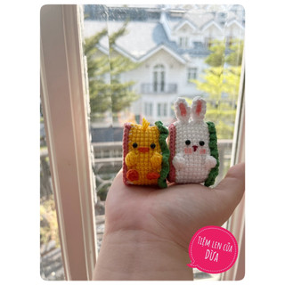 Móc khóa len handmade bánh mì kẹp thú ngộ nghĩnh
