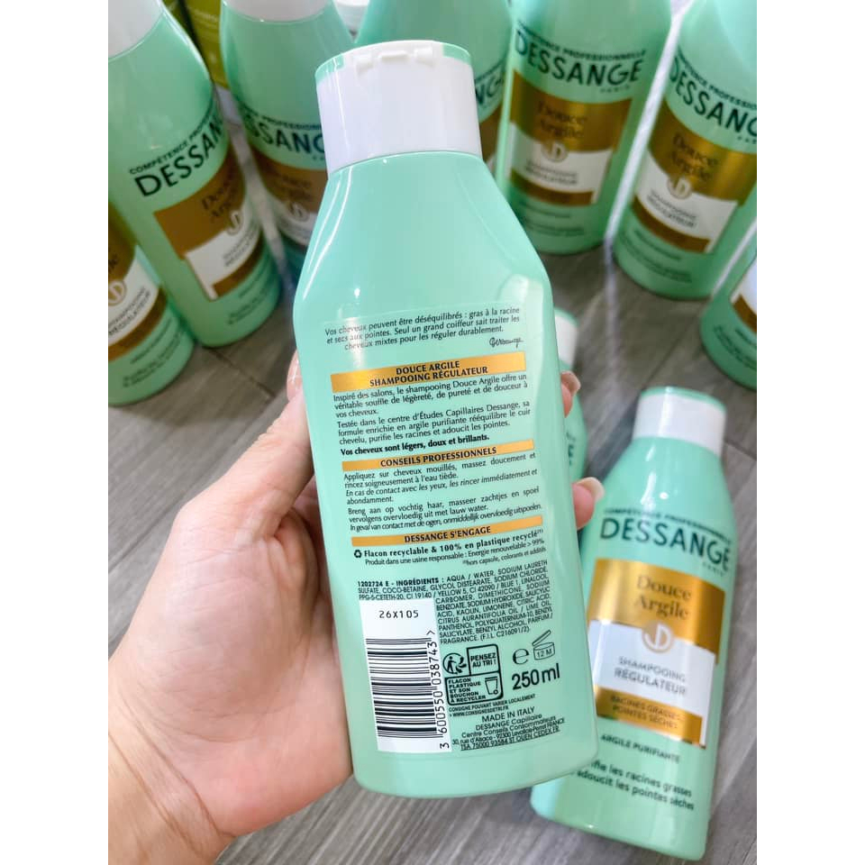 Dầu gội DESSANGE xanh cho tóc dầu giúp tóc bông, tơi và mượt 250ml