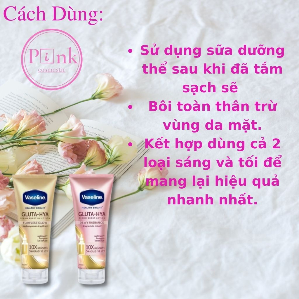 Dưỡng Thể VASELINE X10 Healthy Bright Gluta HYA 330Ml