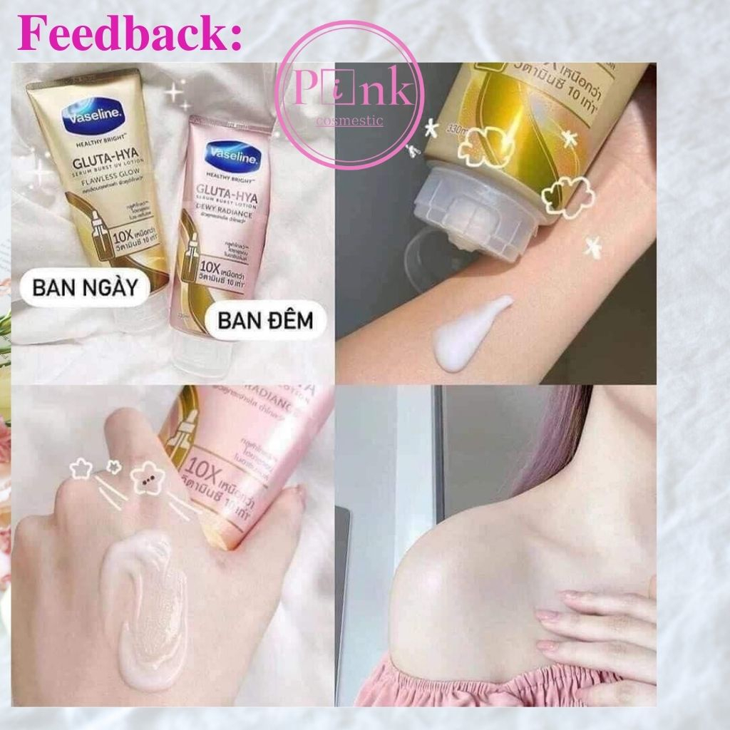 Dưỡng Thể VASELINE X10 Healthy Bright Gluta HYA 330Ml