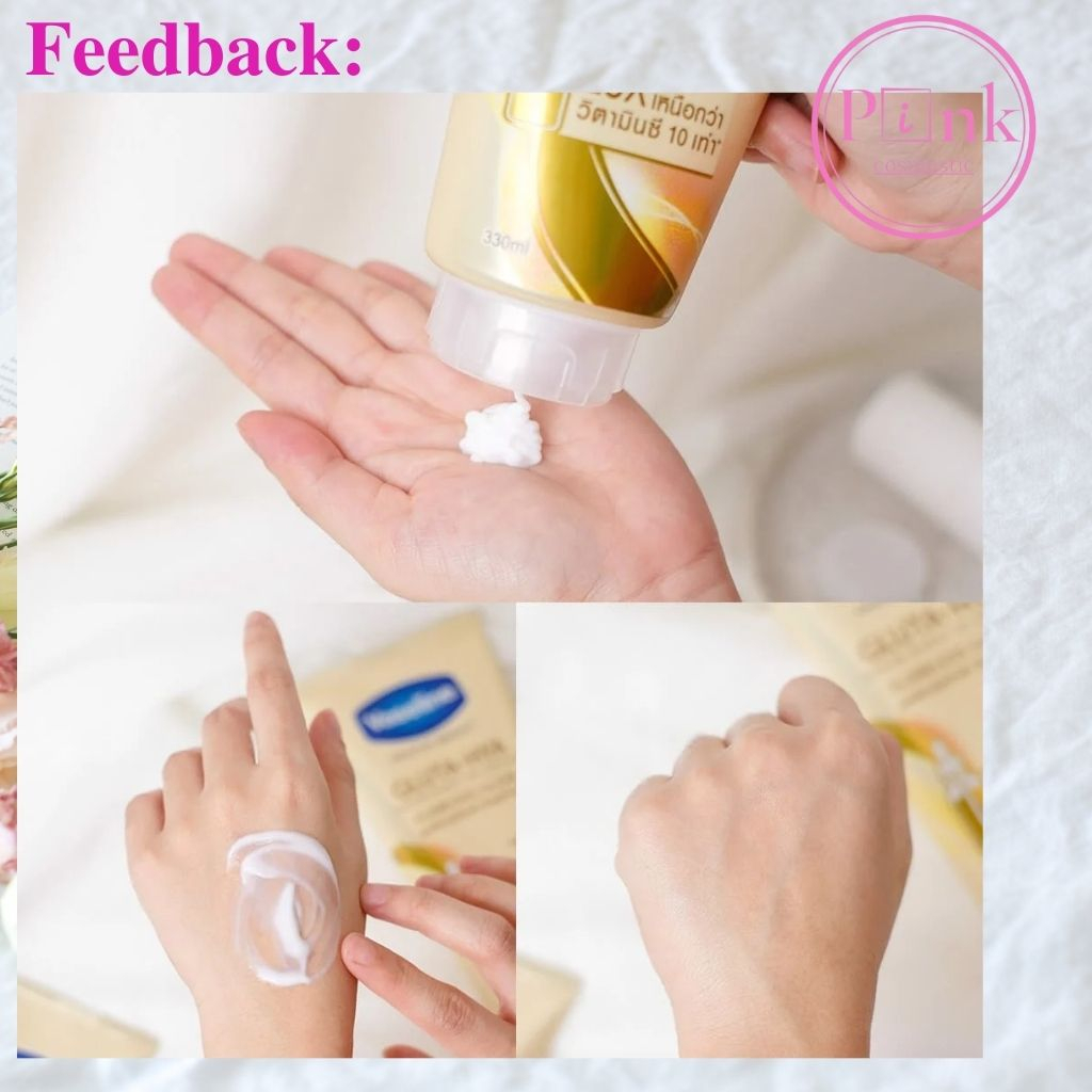 Dưỡng Thể VASELINE X10 Healthy Bright Gluta HYA 330Ml