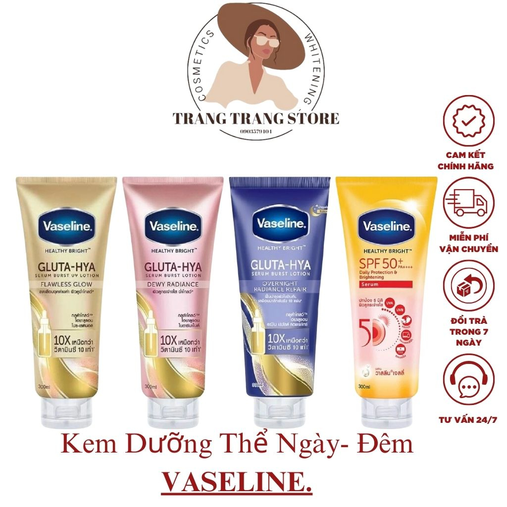 Dưỡng Thể VASELINE X10 Healthy Bright Gluta HYA 330Ml