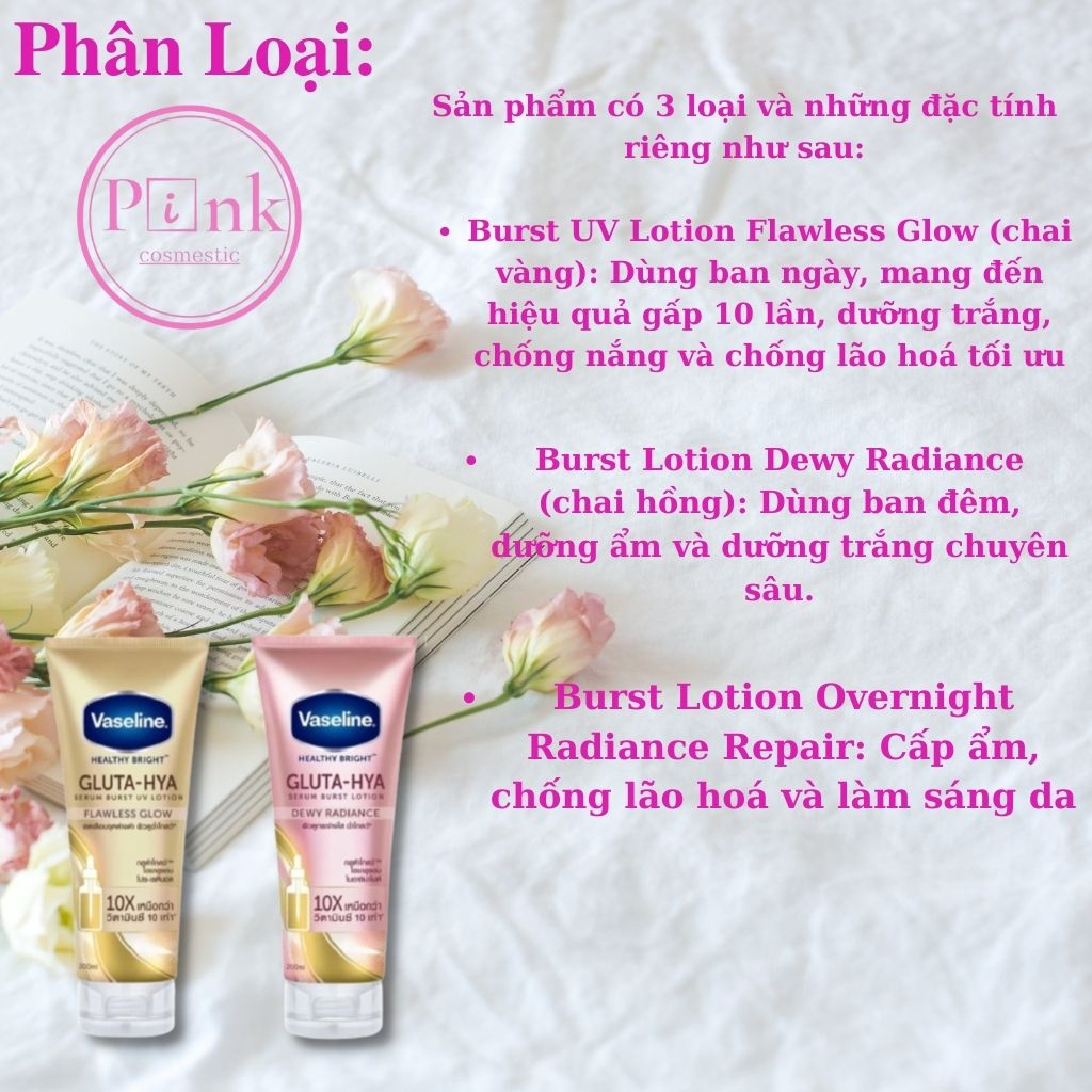 Dưỡng Thể VASELINE X10 Healthy Bright Gluta HYA 330Ml