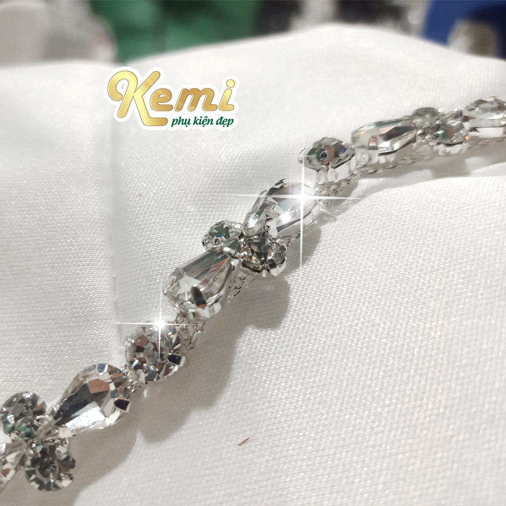 Dây đá pha lê cao cấp đính kết thời trang  - phụ kiện thời trang váy áo đầm