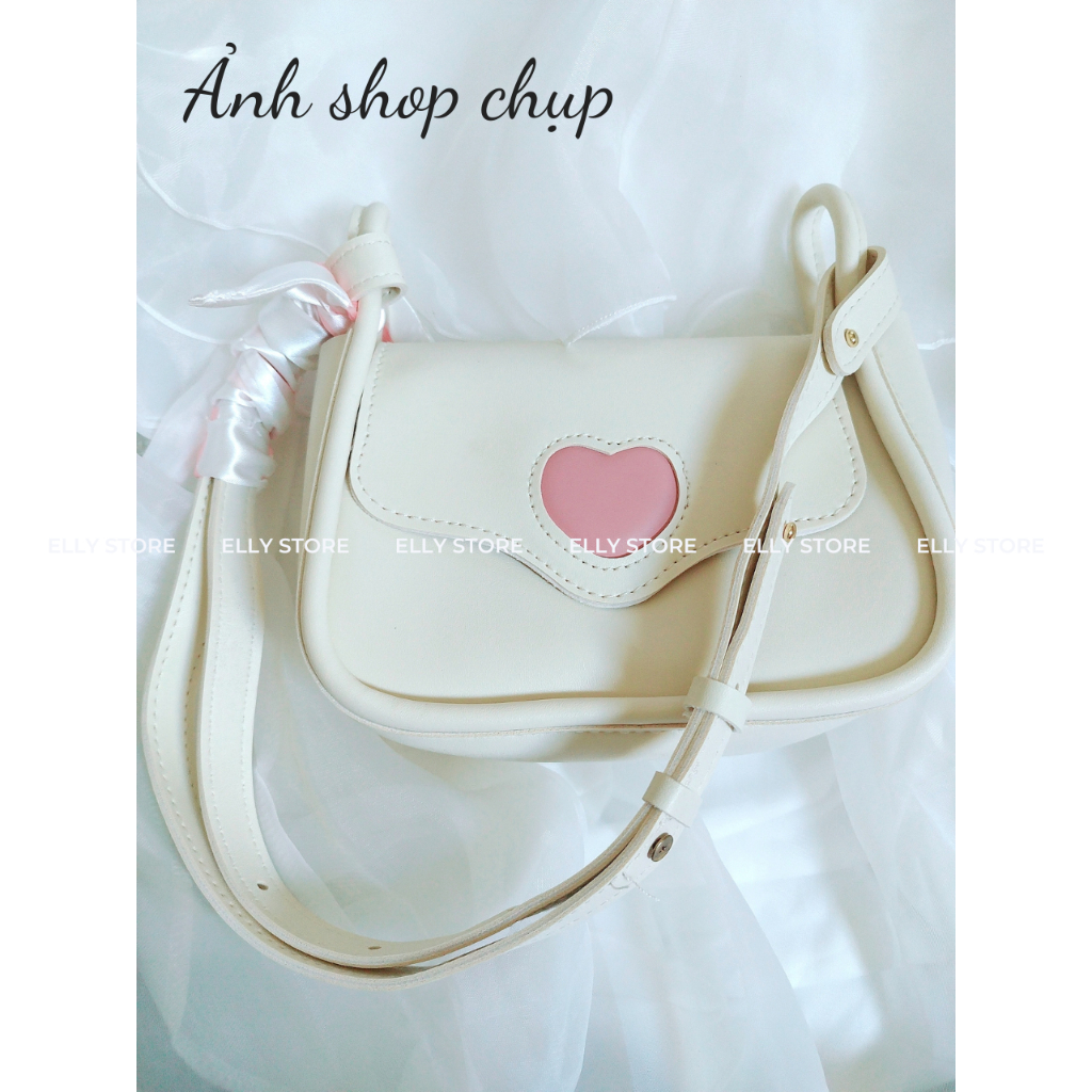 Túi đeo chéo nắp gập thiết kế yên ngựa kèm nơ lụa