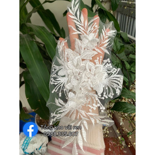 Miếng vải ren 3D đắp áo váy