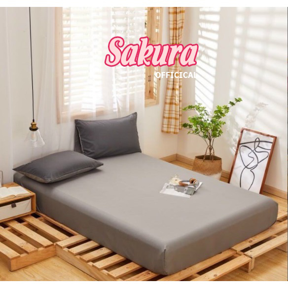 Ga giường Cotton Tici (không kèm vỏ gối nằm) m2/m4/m6/m8/2m2, Drap trải nệm Cotton Hàn Quốc - Sakura Bedding