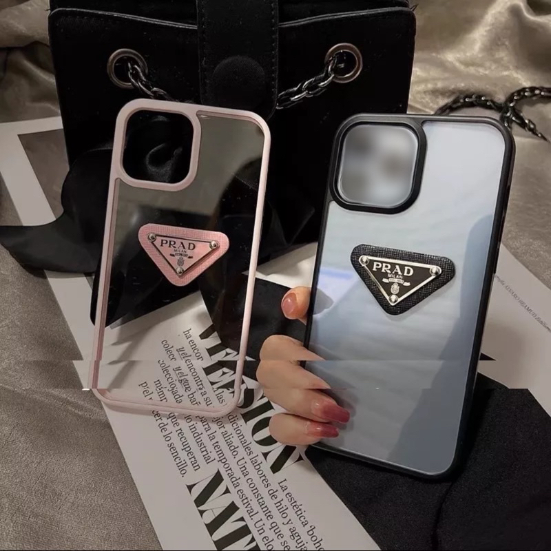 Ốp lưng ip viền silicon 3 màu hồng - đen - trắng kèm hoạ tiết pra da dành cho ip - TENCASESHOP