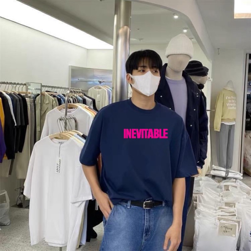 Áo thun unisex fom vừa, local brand, cotton 100%,inevitable