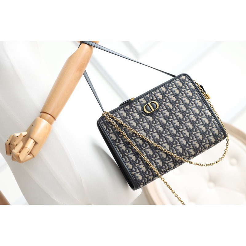 Túi clutch Di.or kèm dây đeo vai fullbox hoa kèm túi vải size 26cm