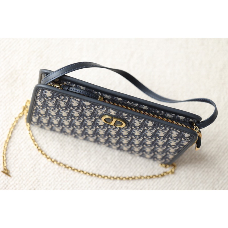 Túi clutch Di.or kèm dây đeo vai fullbox hoa kèm túi vải size 26cm