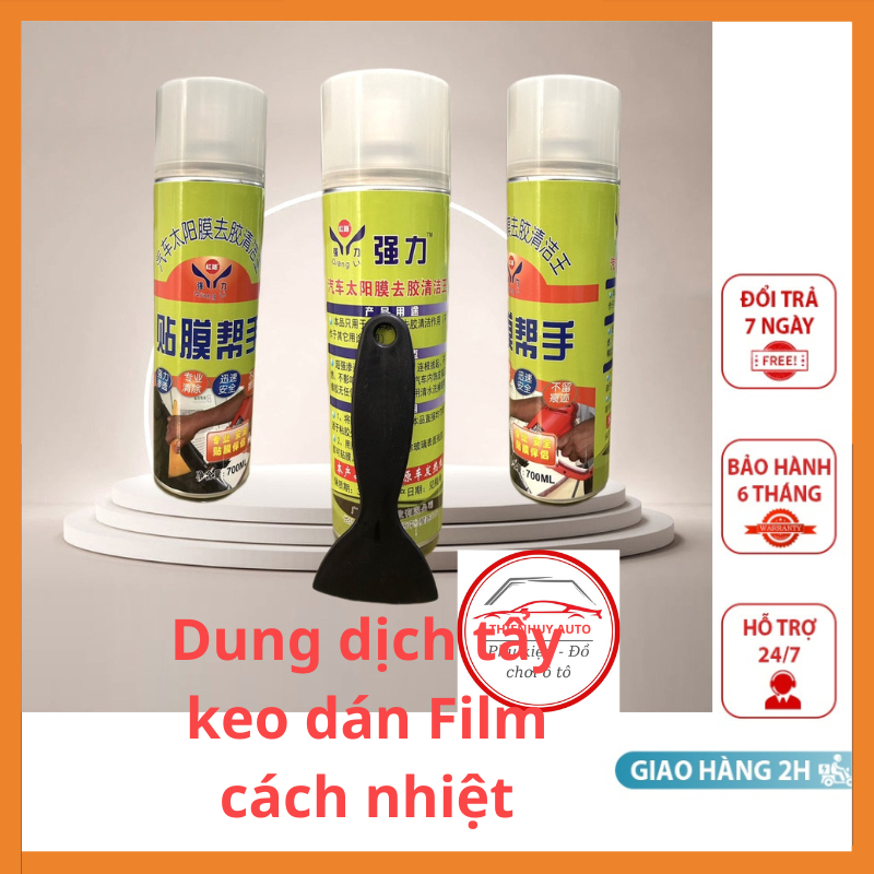 Dung dịch tẩy keo film cách nhiệt cho ô tô xe hơi hương chanh dung tích chai 500ml và bình xịt 700ml