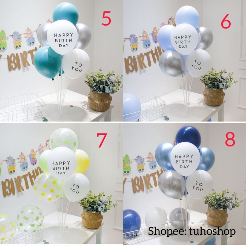 Trụ bóng bay 70cm 7 nhánh trang trí sinh nhật, giáng sinh - BiBo baby