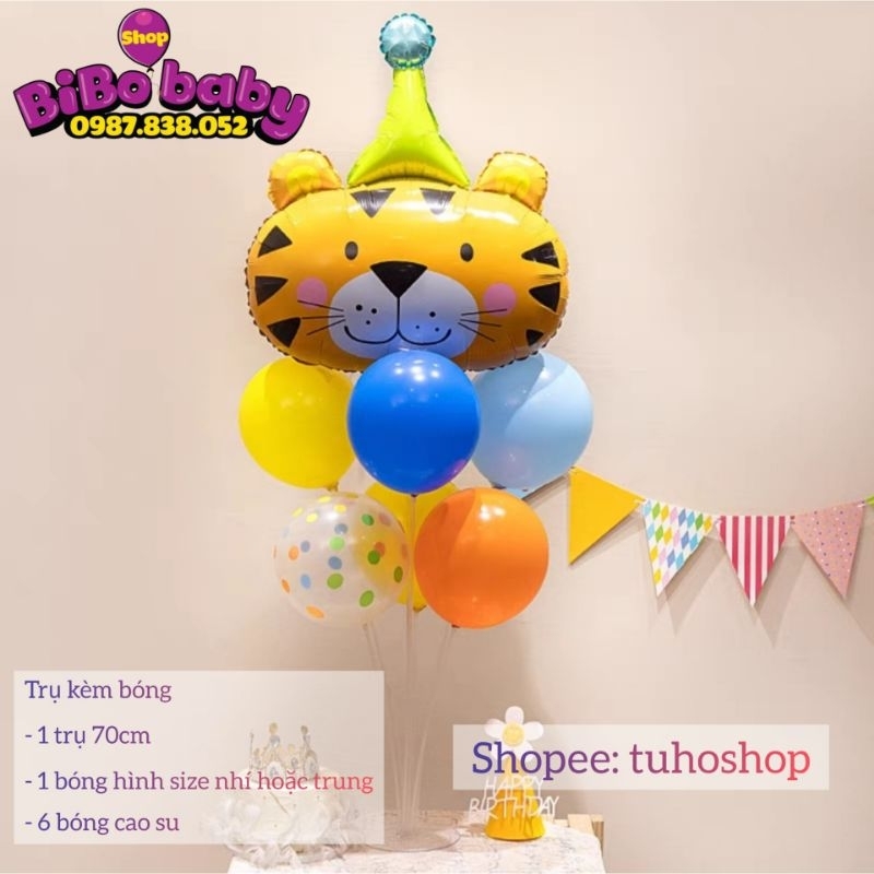 Trụ bóng bay 70cm 7 nhánh trang trí sinh nhật, giáng sinh - BiBo baby