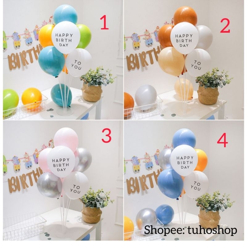 Trụ bóng bay 70cm 7 nhánh trang trí sinh nhật, giáng sinh - BiBo baby