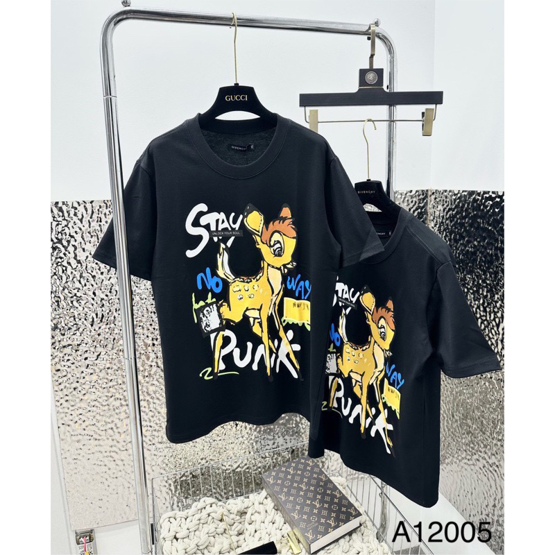 Áo Thun Cotton Nam Nữ In Hoạ Tiết Gvc Trẻ Trung Mặc Hằng Ngày