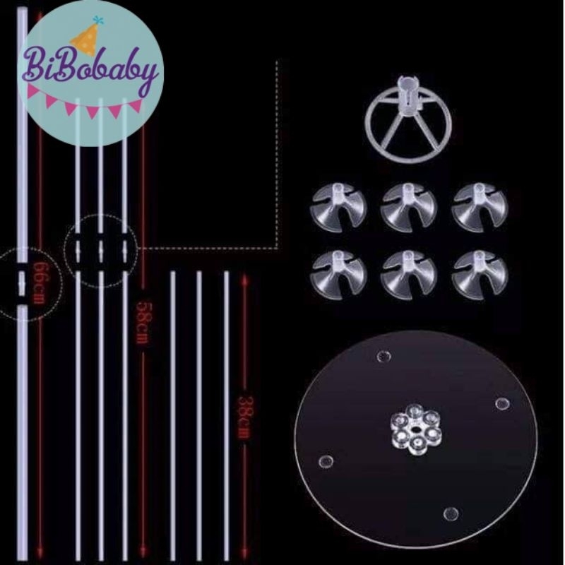 Trụ bóng bay 70cm 7 nhánh trang trí sinh nhật, giáng sinh - BiBo baby