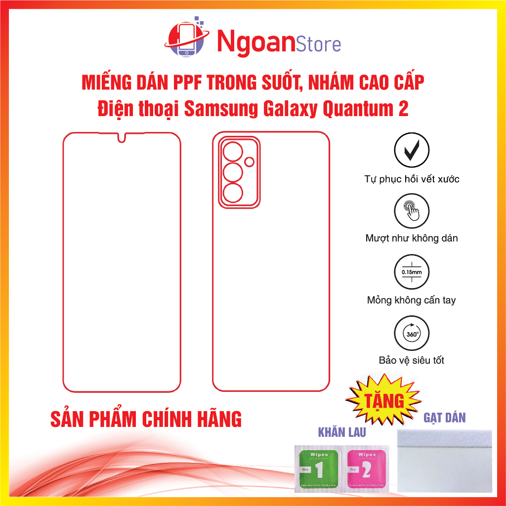 Miếng dán PPF cho điện thoại Samsung Galaxy Quantum 2 chống bám vân tay tự phục hồi vết xước - Ngoan Store