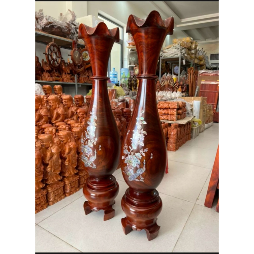 Cặp lục bình gỗ lim cao 70-80-90cm