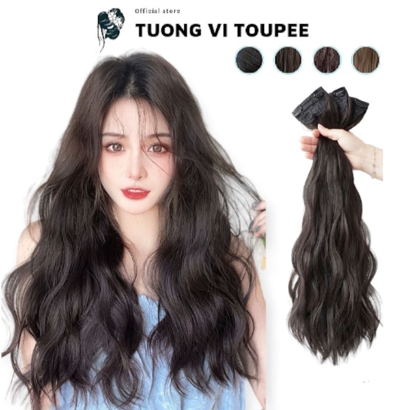 Tóc Giả Kẹp 3 Dải Xù Sóng Dày 200Gr Hai Độ Dài Tơ Cao Cấp