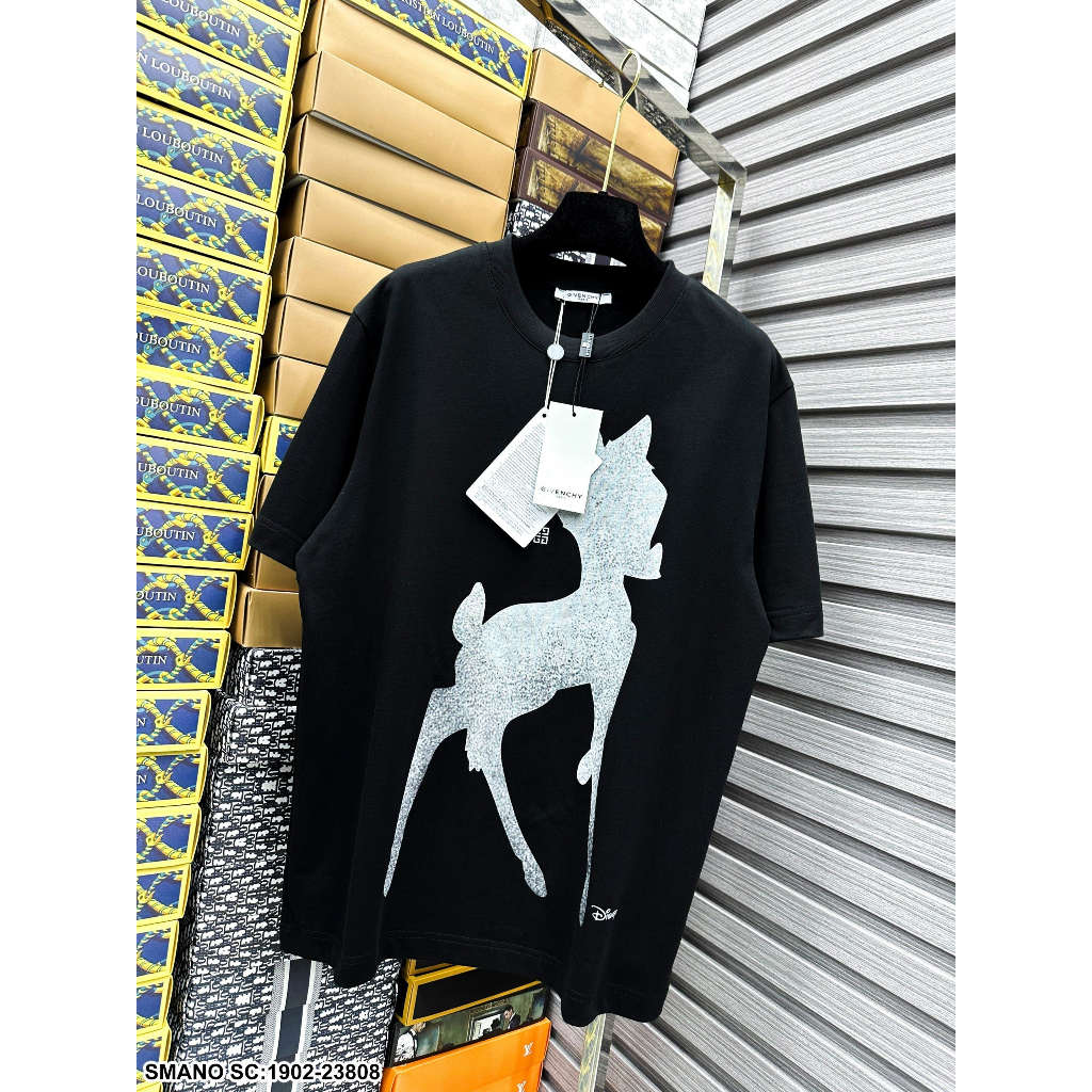 🔥Hot🔥 Áo Thun Cổ Tròn Givenchy In Hình Con Nai Trước Ngực cotton 2 chiều HotTrend 2023