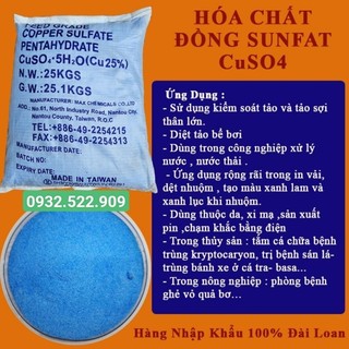 1kg - Đồng sunfat CuSO4 (Đài loan ) cắt rong rêu tảo ,trị nấm cá # CuSO4 1kg