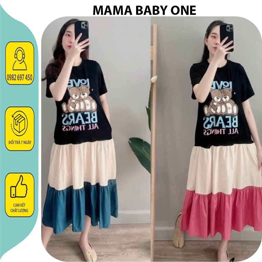 VÁY BẦU MÙA HÈ-ĐẦM BẦU CÔNG SỞ, DẠO PHỐ, BABAYDOLL SÊU XINH VẢI COTTON MÁT, VÁY BẦU GIÁ RẺ CHO MẸ