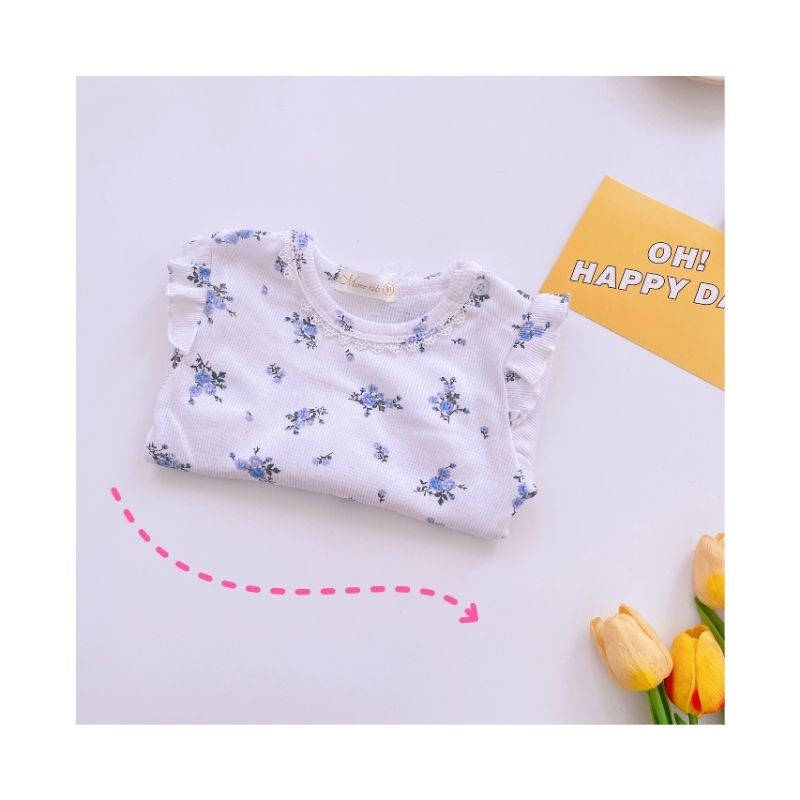 Bộ Cotton Thông Hơi Miwoo Phối Bèo Mặc Điều Hòa Bé Gái