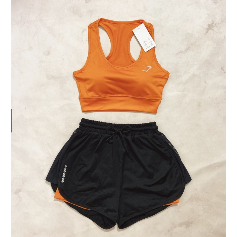 Bộ Quần Áo Bra Tập Gym Yoga Erobic và Quần Đùi 2 Lớp Nữ - Đồ Tập Gym Yoga Erobic Chạy Bộ Cho Nữ