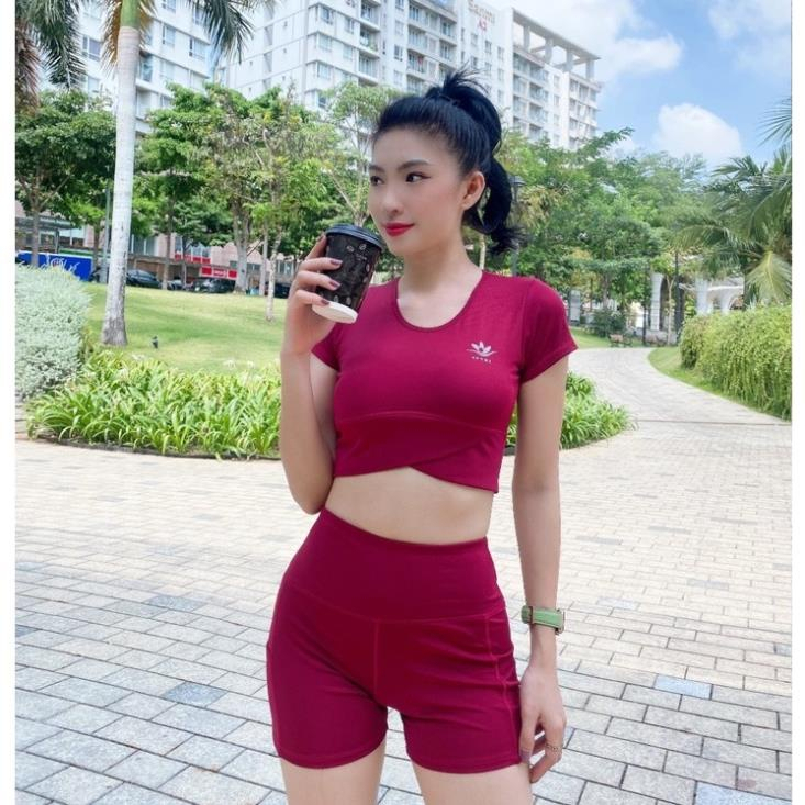 Bộ Quần Áo Tập Gym Yoga Nữ Phối 2 Màu, Set Thể Thao Yoga, Erobic Nữ - Vải Dày,Co Giãn, Thấm Hút -Ng08