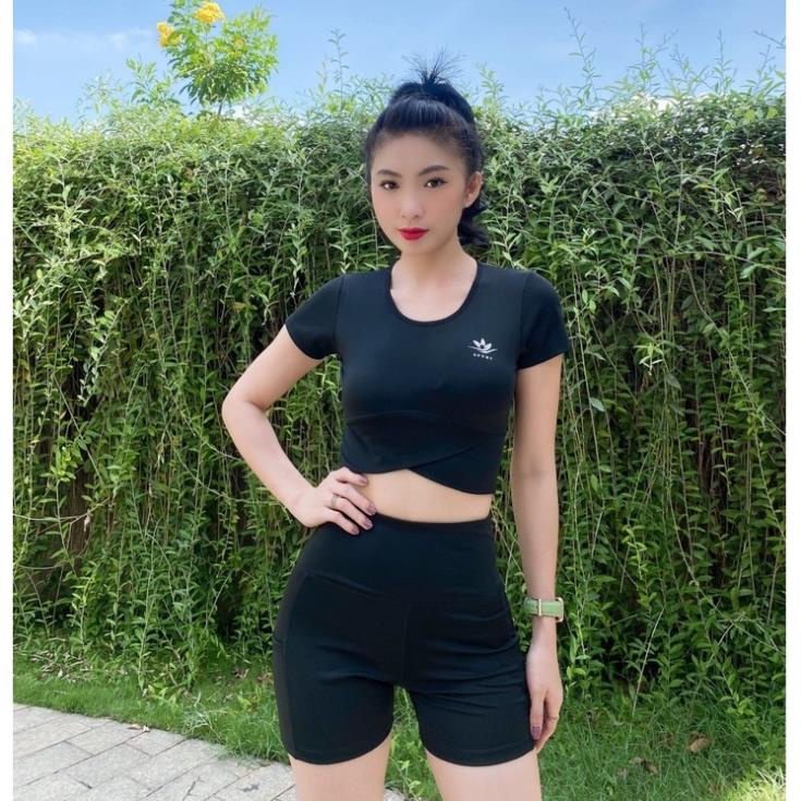 Bộ Quần Áo Tập Gym Yoga Nữ Phối 2 Màu, Set Thể Thao Yoga, Erobic Nữ - Vải Dày,Co Giãn, Thấm Hút -Ng08