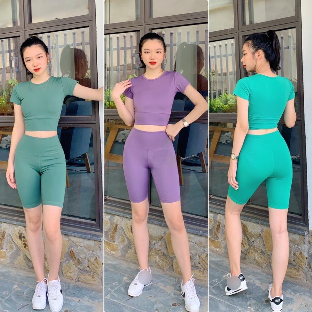 Bộ Quần Áo Tập Gym Yoga Nữ Phối 2 Màu, Set Thể Thao Yoga, Erobic Nữ - Vải Dày,Co Giãn, Thấm Hút -Ng08