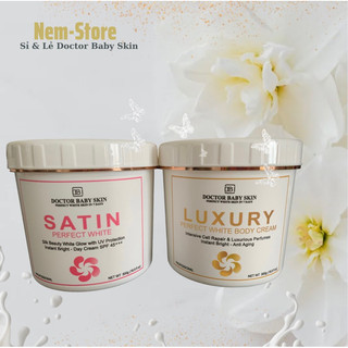 Combo kem dưỡng thể trắng da luxury- chống nắng satin