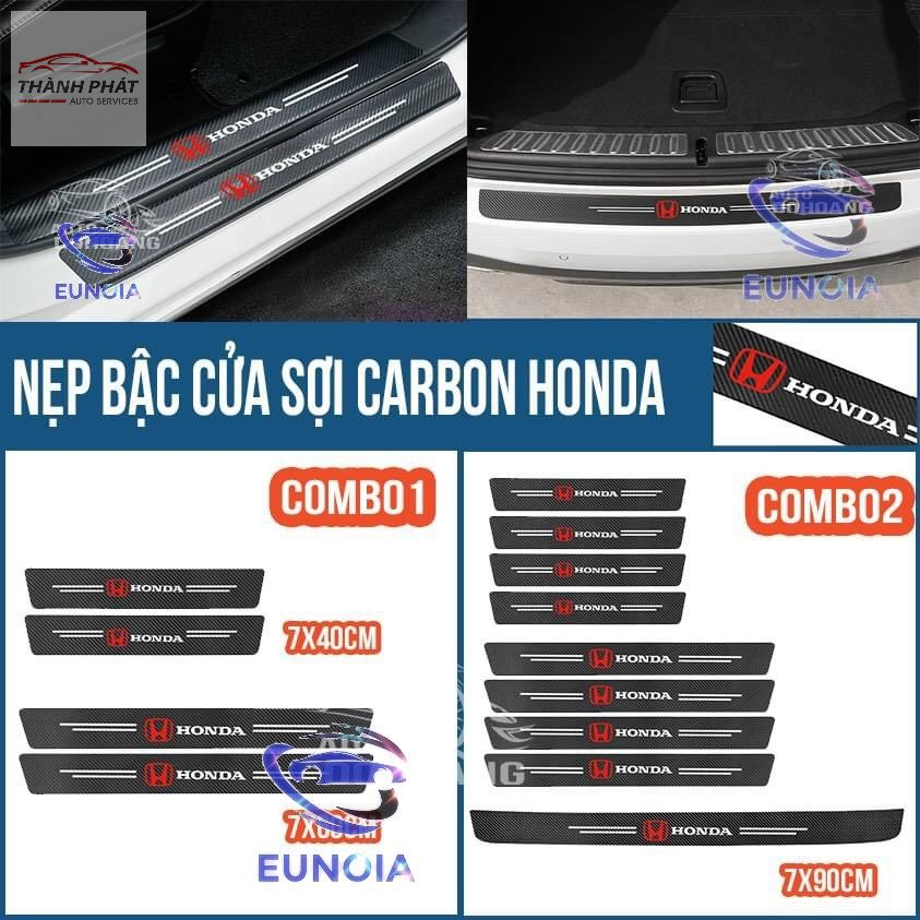 Decal Carbon Dán Bảo Vệ Bậc Cửa Lên Xuống Và Cốp Xe HONDA CRV, CITY, CIVIC, BRIO, ACCORD, HR-V, JAZZ,...