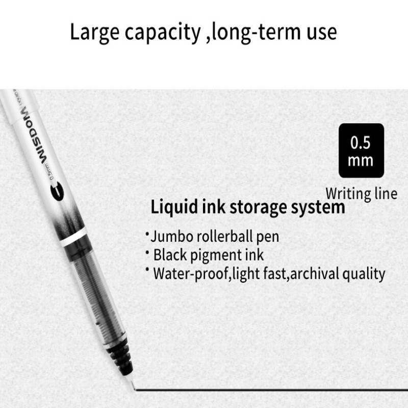 Bút gel mực nước 0.5mm Baoke 118 WISDOM -8 màu