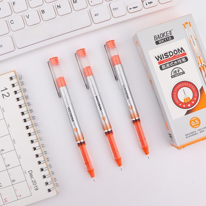 Bút gel mực nước 0.5mm Baoke 118 WISDOM -8 màu
