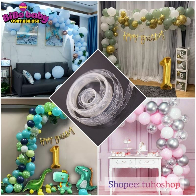 Dây kết bong bóng dài 5m tạo hình trang trí tiệc