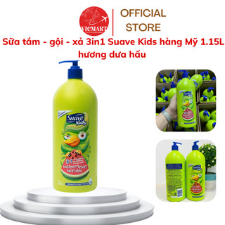 Sữa tắm gội xả cho bé Suave Kids hàng Mỹ 1.18L hương dưa hấu