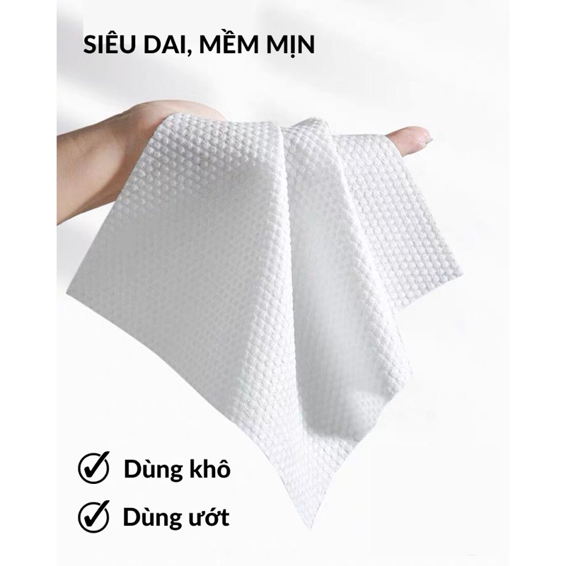 Bộ 3 bịch khăn mặt khô dạng rút 80 tờ/bịch bản to 20x20cm likado - Khăn mặt dùng 1 lần
