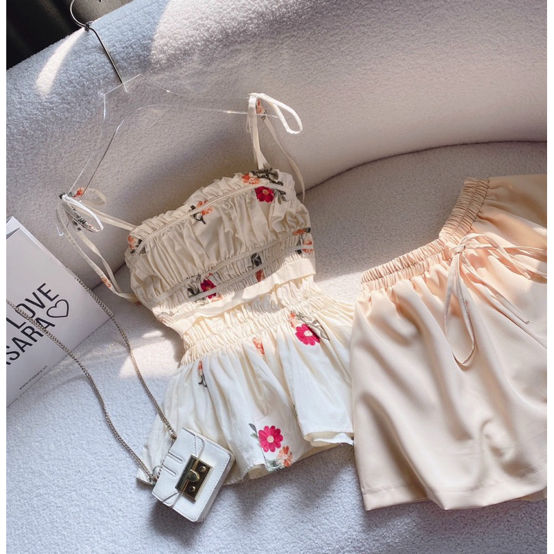 Set áo dây thêu + quần - Chitchitstore