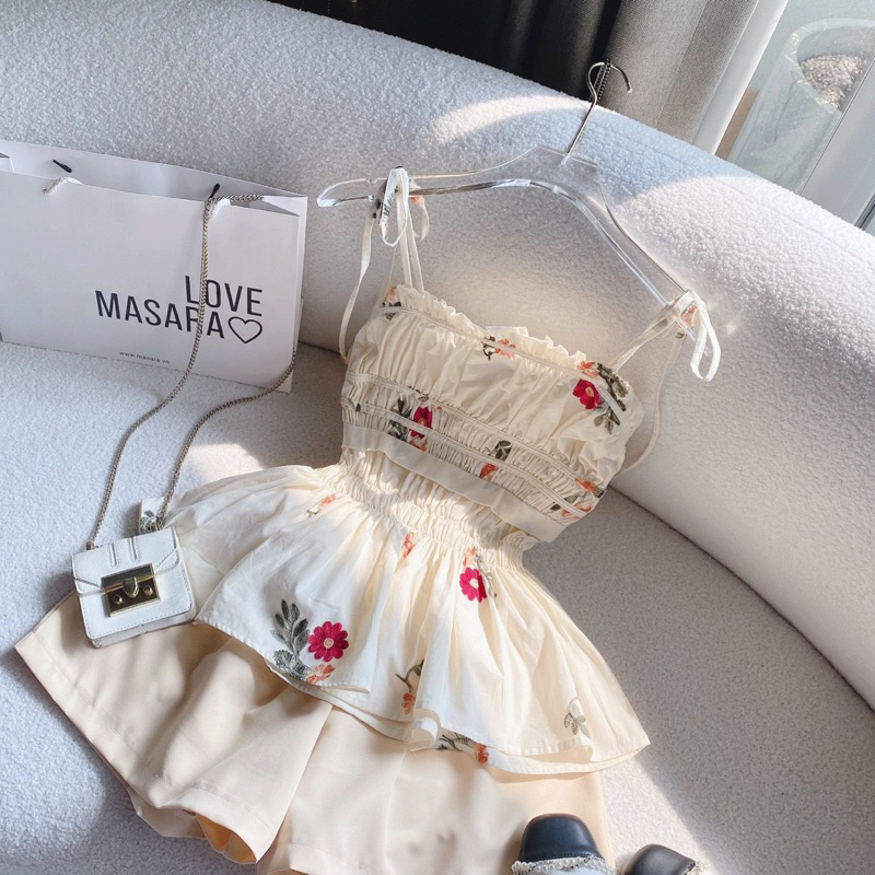 Set áo dây thêu + quần - Chitchitstore