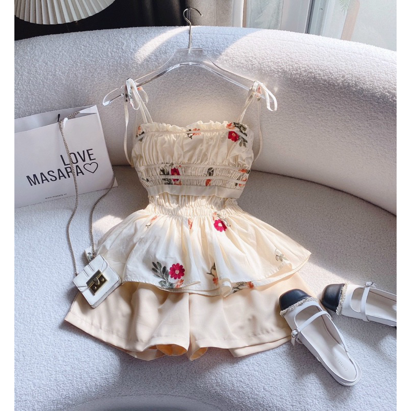 Set áo dây thêu + quần - Chitchitstore