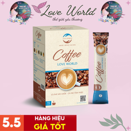 Cà Phê Giảm Cân Love World (Kiểm Soát Cân Nặng, ngưng hấp thu chất béo. hộp 15 gói, 18g gói )
