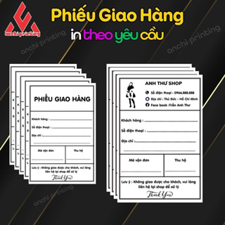  Combo 50 Phiếu giao hàng tem vận chuyển in theo yêu cầu ,có keo dán sẵn kích thước 10x15cm - Anchi Printing 