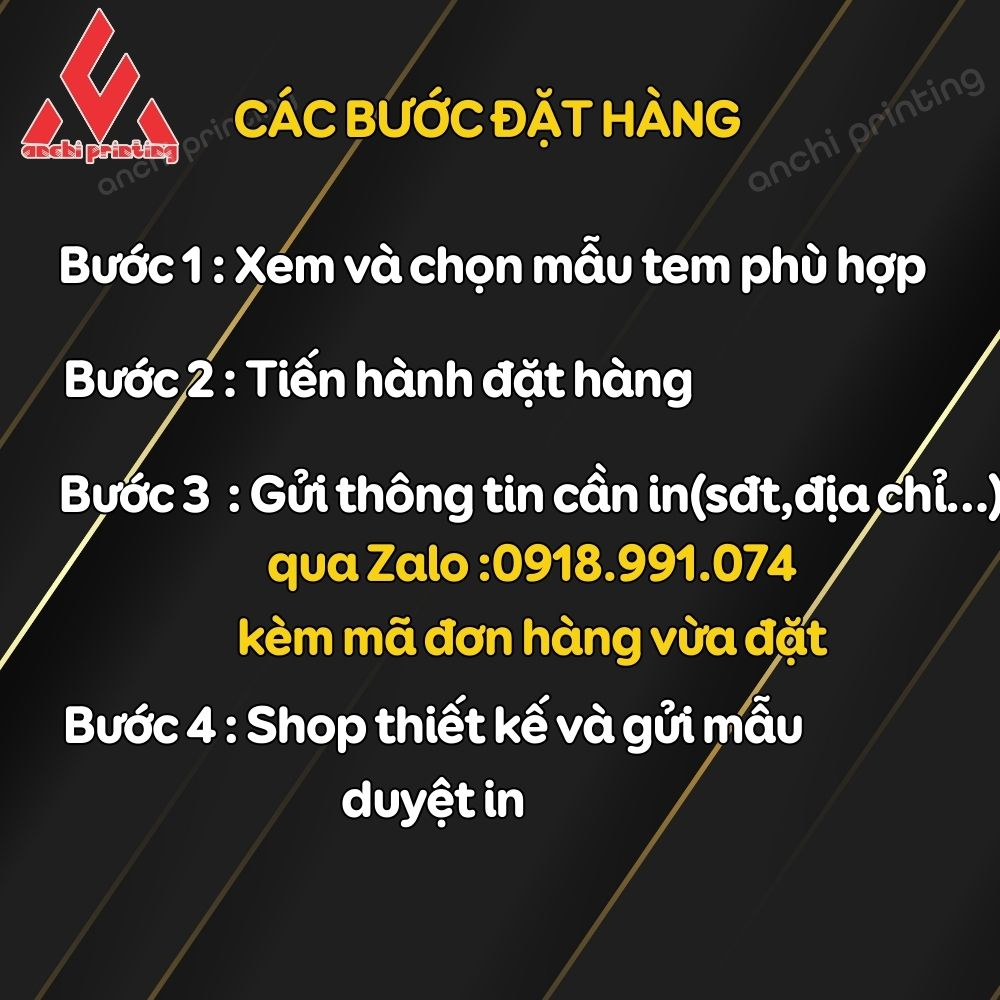 Combo 50 Phiếu giao hàng, tem vận chuyển in theo yêu cầu ,có keo dán sẵn kích thước 10x15cm - Anchi Printing